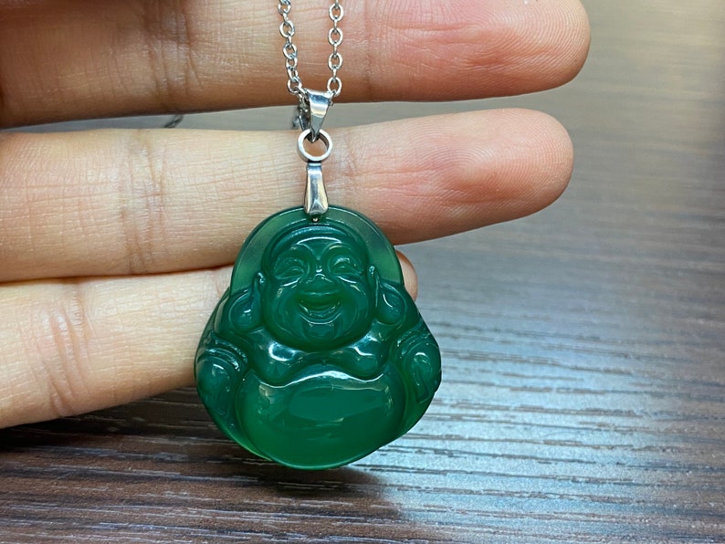 Green Jade Buddha Necklace Imperial Green Jades Buddha - Etsy