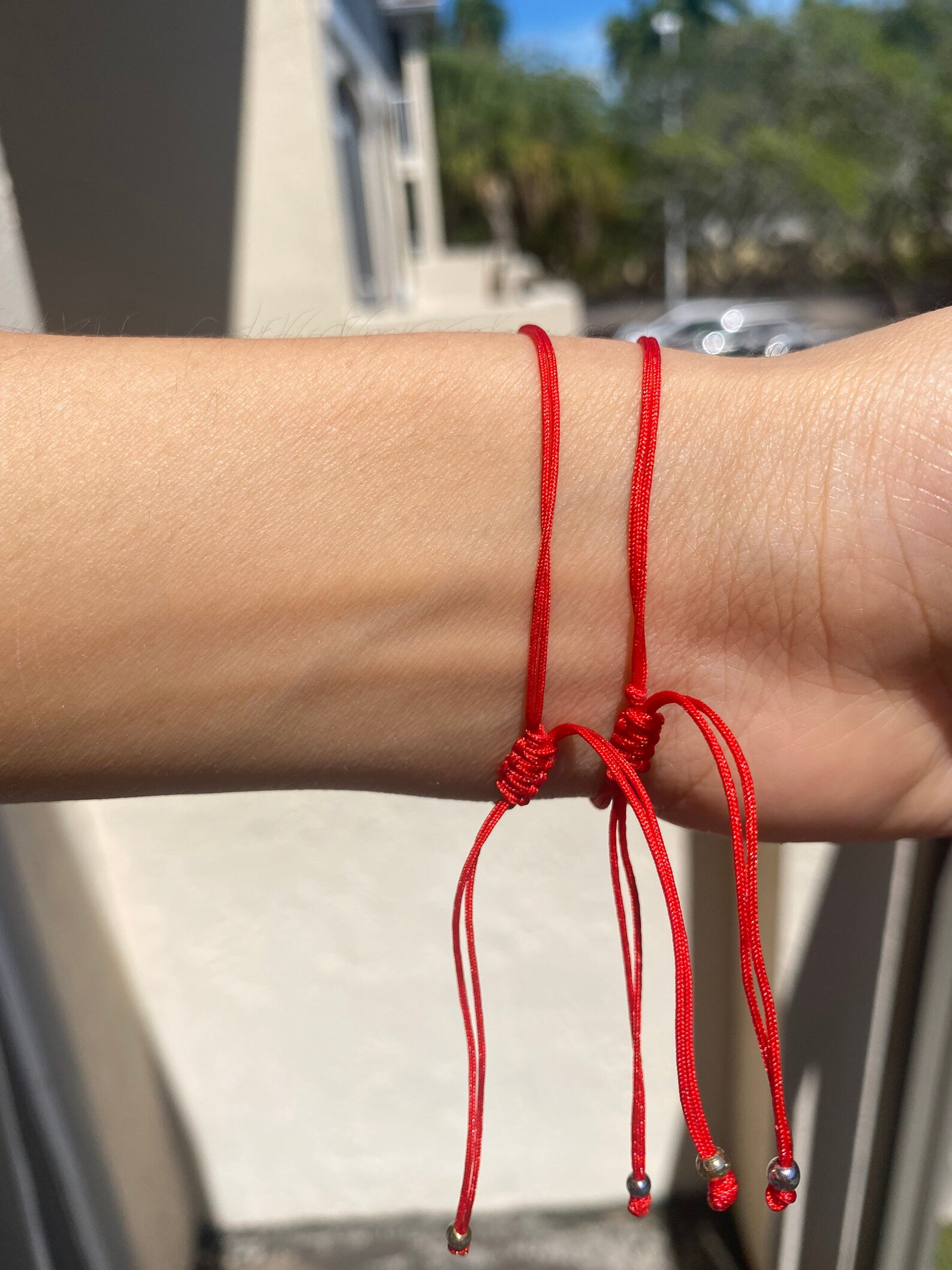 Red string cross bracelet. Stainless steel cross bracelet. Etsy