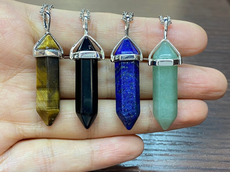 Healing Crystal Pendant. Silver Crystal Pendant. Gemstone Etsy