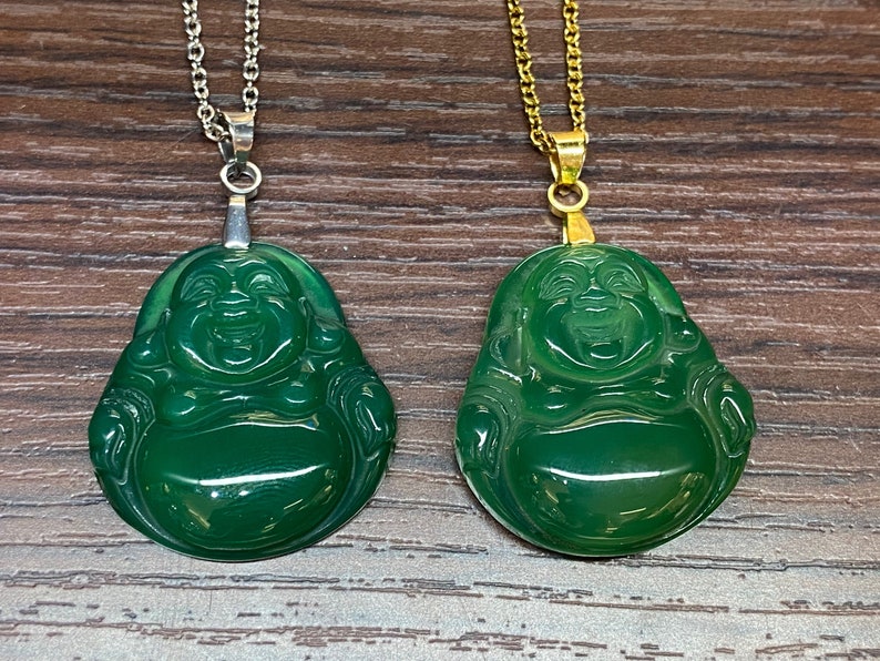 Green Jade Buddha necklace Imperial Green Jades Buddha | Etsy