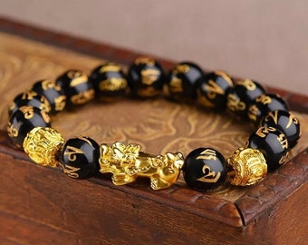 Feng Shui Black Obsidian Bracelet - Etsy
