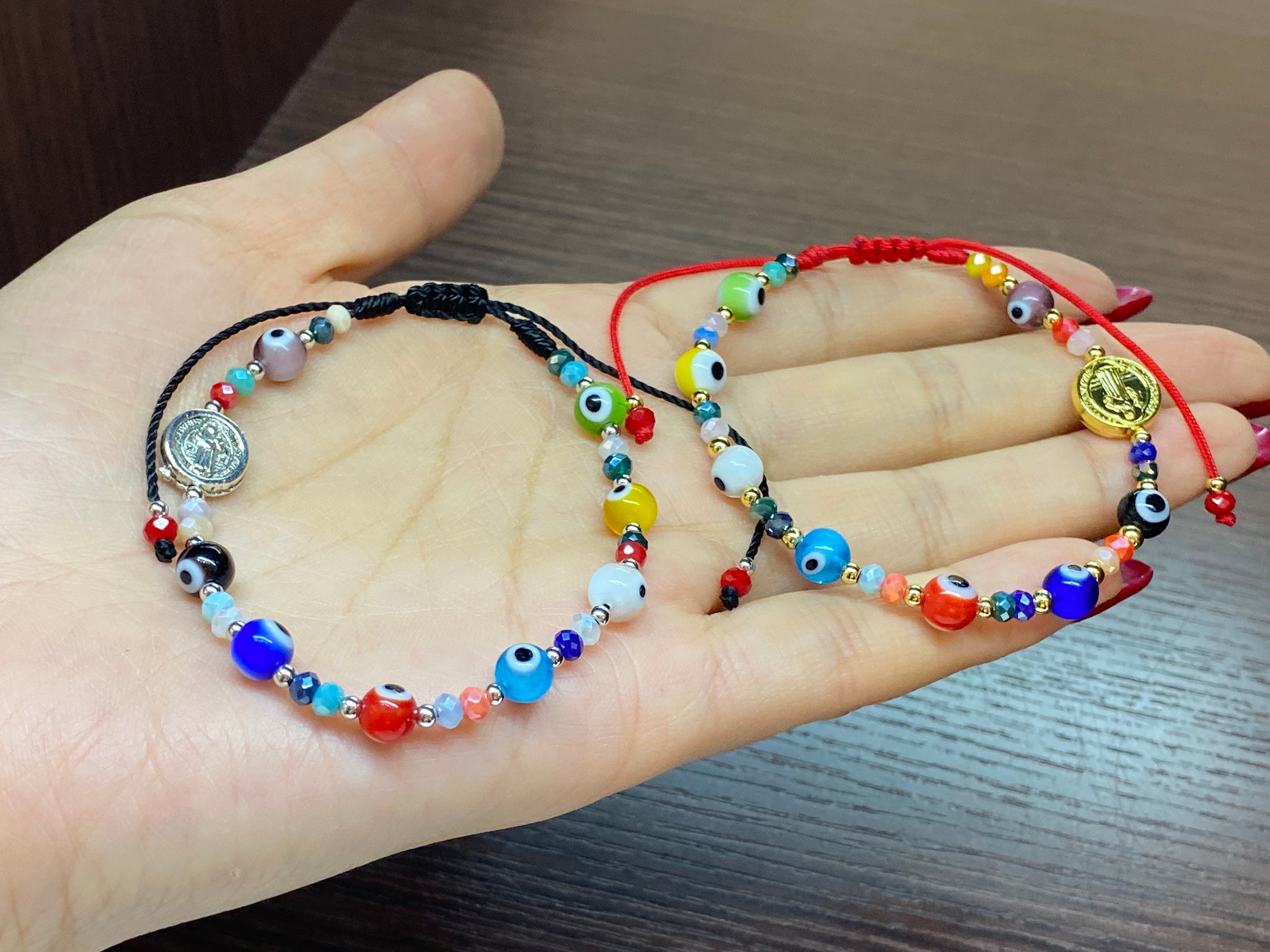 Evil eye bracelet Multicolor Evil Eye Adjustable Etsy