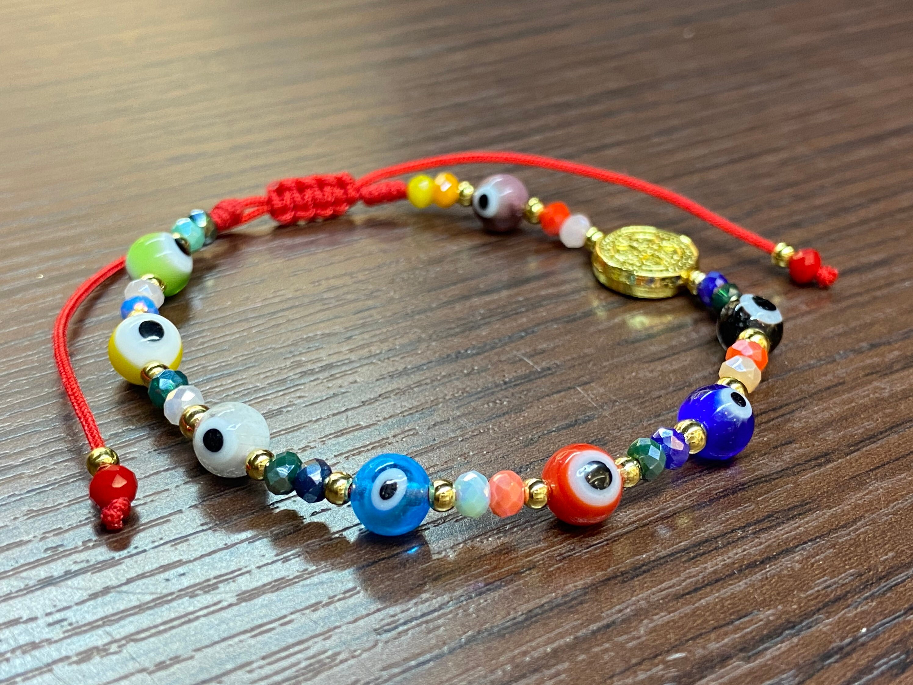 Gorgeous Evil Eye Bracelet Multicolor Evil Eye Adjustable Etsy
