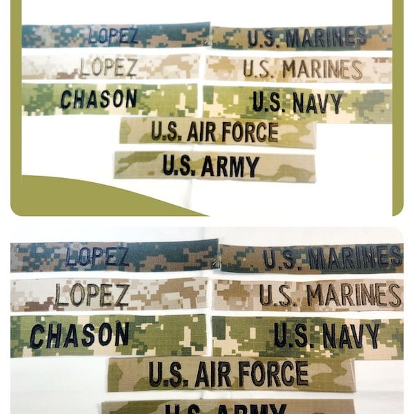 Embroidered Military name tapes, Name tapes with hook fastener