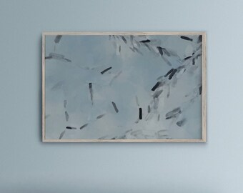 Large Grey Abstract Art Print Minimalist Neutral Wall Art Watercolor Painting Living Room Artwork