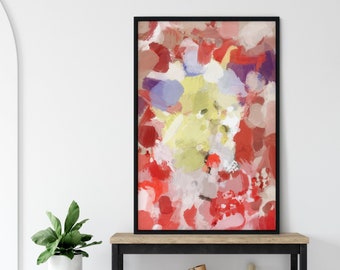 Red Abstract Painting Contemporary Wall Art Large Wall Art, Red and Yellow Wall Art, Abstract Art, Trendy Wall Art, Modern Wall Art