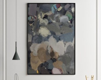 Modern Wall Art, Grey Abstract Wall Art, Large Abstract Painting, Grey Beige Large Wall Art, Abstract Art, Gallery Wall Art, Large Artwork