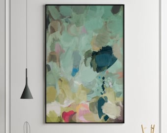 Minimalistischer Kunstdruck: Mintgrünes abstraktes Poster