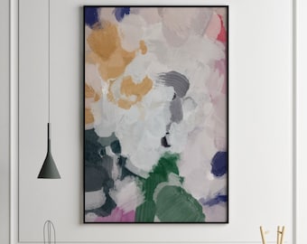 大きな抽象画、大きな壁アート、抽象アート、ギャラリー壁アート、モダン壁アート、大きなアートワーク、カラフルな壁アート抽象プリント