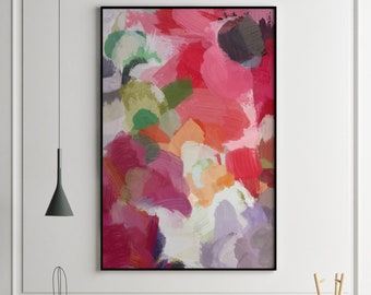 Large Wall Art, Red Green Wall Art, Abstract Art, Abstract Painting, Abstract Red Art, 24 x 36 Abstract Art, Gallery Wall Art, Giclee Print