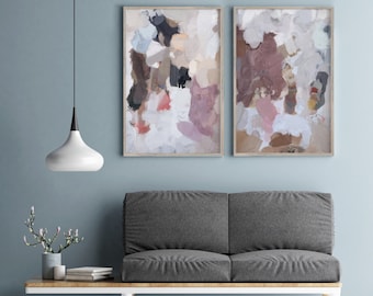 Neutral Wall Art, Oversized Wall Art, Earthy Wall Art, Abstract Art Set, Abstract Painting