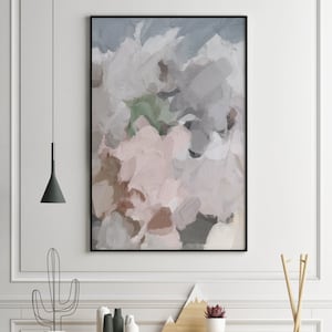 Pink Gray Abstract Art, Large Wall Art, Pink Grey Wall Art, Pink Abstract Painting, Large Abstract Painting, Abstract Art, Modern Wall Art