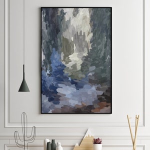 Large Wall Art, Blue and Grey Wall Art, Abstract Art, Abstract Painting, Modern Bedroom Art, Gallery Wall Art, Giclee Print, Office Wall Art