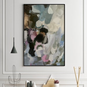 Abstract Painting, Large Wall Art, Abstract Art, Green Blue Pink Black Wall Art, Abstract Print, 24 x 36 Wall Art, Gallery Wall Art, Giclee