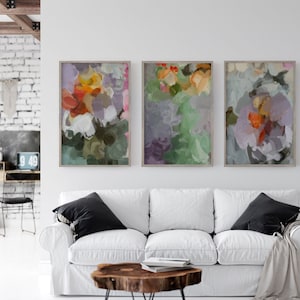 Set of 3 Wall Art, Big Wall Art, Large Colorful Wall Art, Gallery Wall Art, Large Wall Art, Abstract Art Set, Abstract Painting, Modern Art