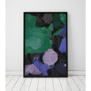 Green and Blue Wall Art, Emerald Abstract Art, Green Abstract Painting, Large Wall Art, Brush Stroke Abstract Painting, Large Abstract Art