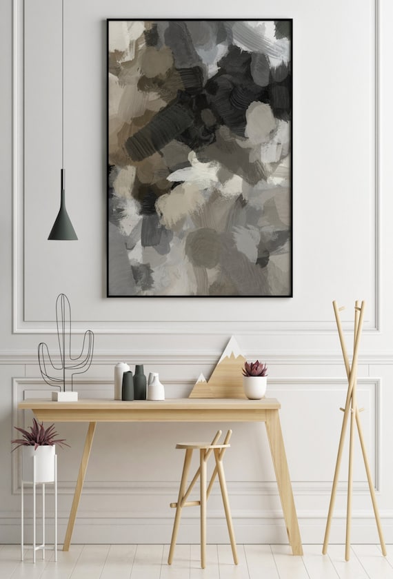 Large Wall Art, Earthy Wall Art, Neutral Wall Art, Beige and Black Abstract, Brown Beige Gray Abstract Art, Abstract Art, Abstract Painting