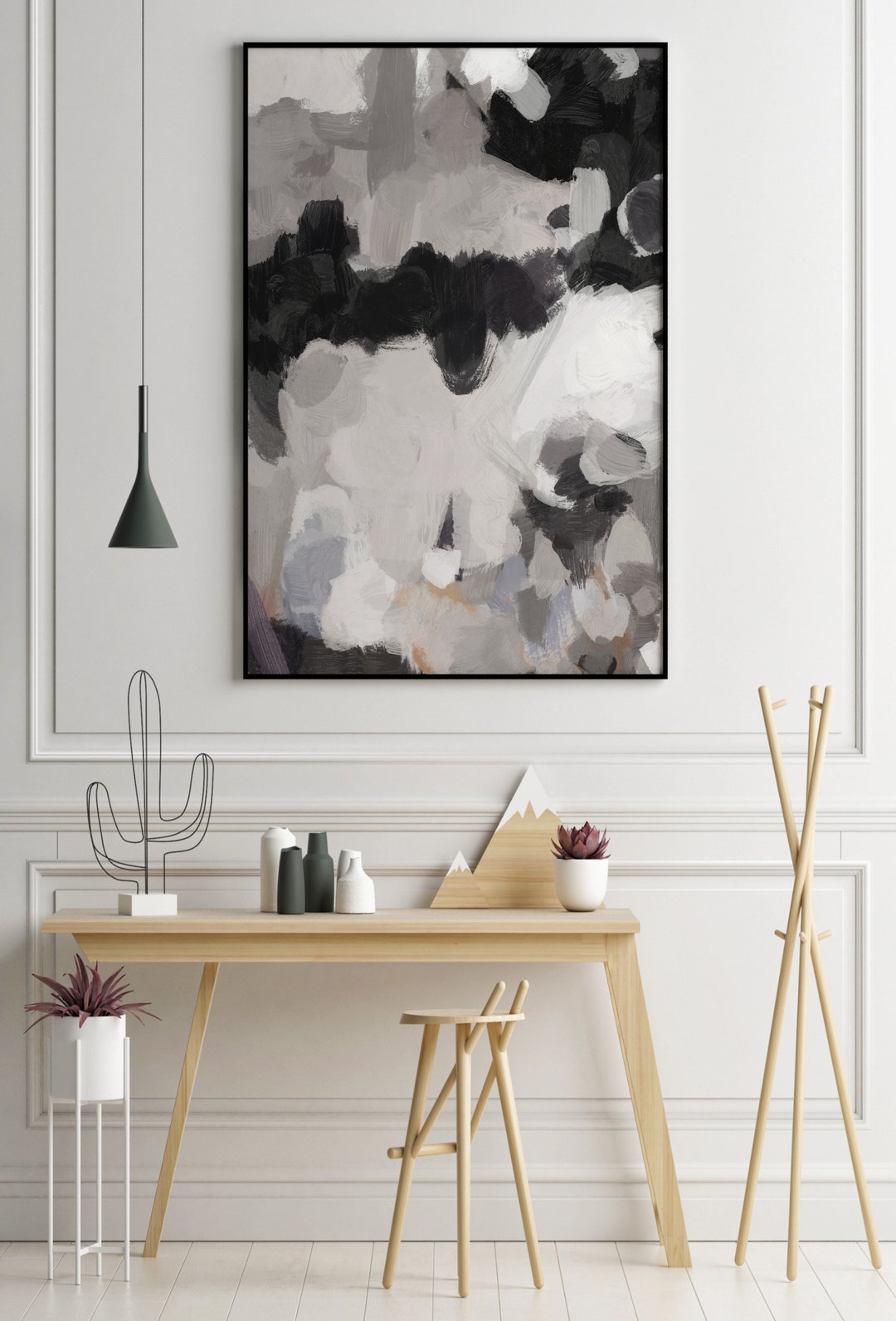 Large Black and White Abstract Art Print, Modern Giclee - Etsy