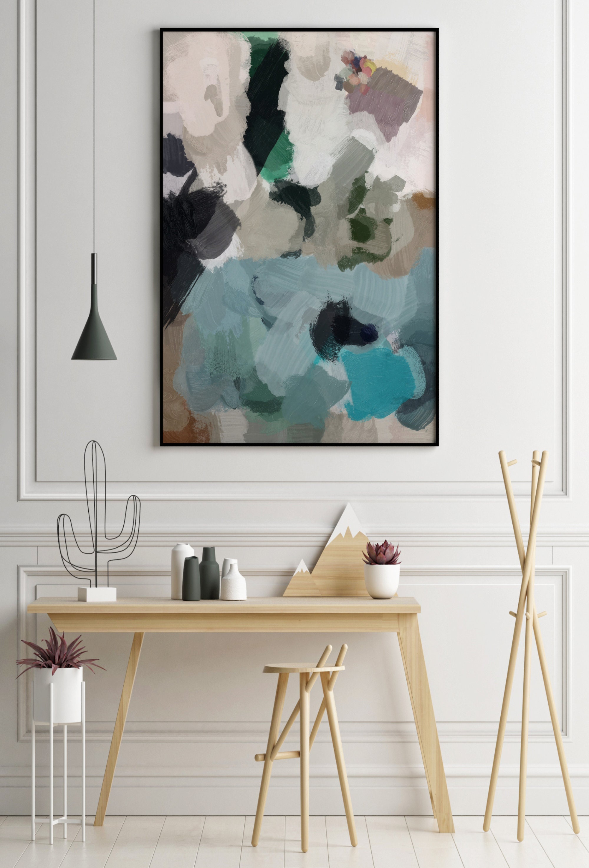 Large Wall Art, Abstract Art, Abstract Painting, Grey Blue Wall Art