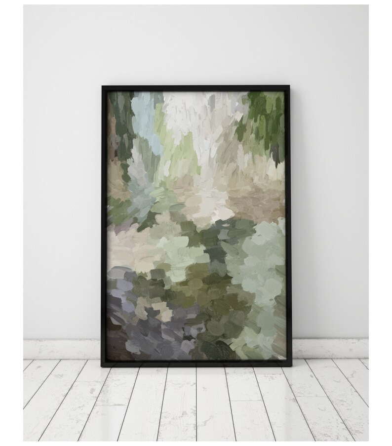 Abstract Green Wall Art Print: Modern Farmhouse Decor - Etsy