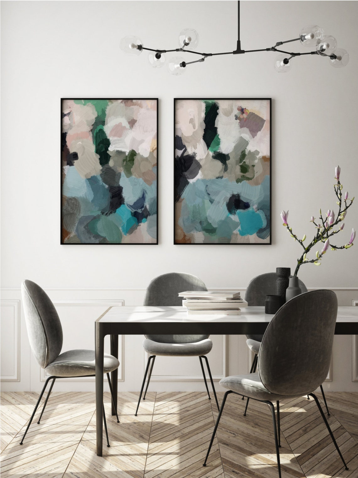 Set of 2 Wall Art Large Wall Art Abstract Art Set Abstract Etsy