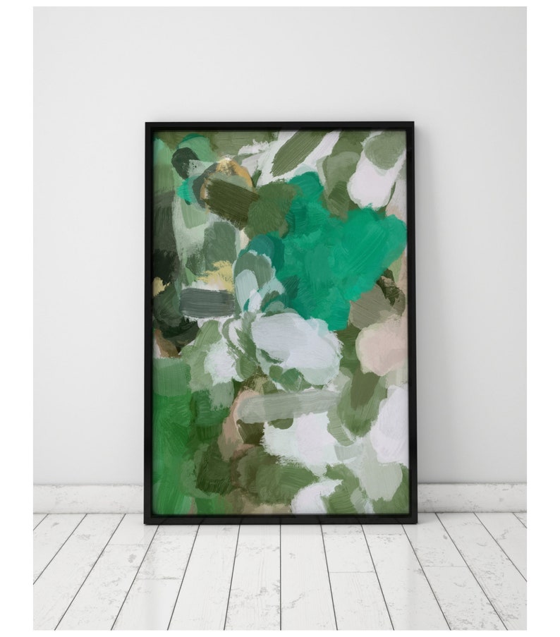 Abstract Green Painting, Green Wall Art, Emerald Green Abstract Art