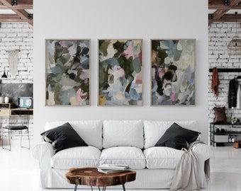 Set of 3 Wall Art, Gallery Wall Art, Abstract Wall Art, Large Wall Art, Abstract Art Set of 3, Oil Abstract Painting, Modern Abstract Print