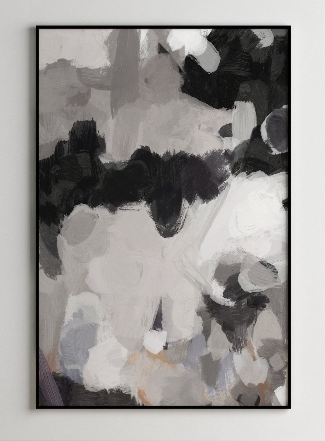 Large Black and White Abstract Art Print, Modern Giclee - Etsy