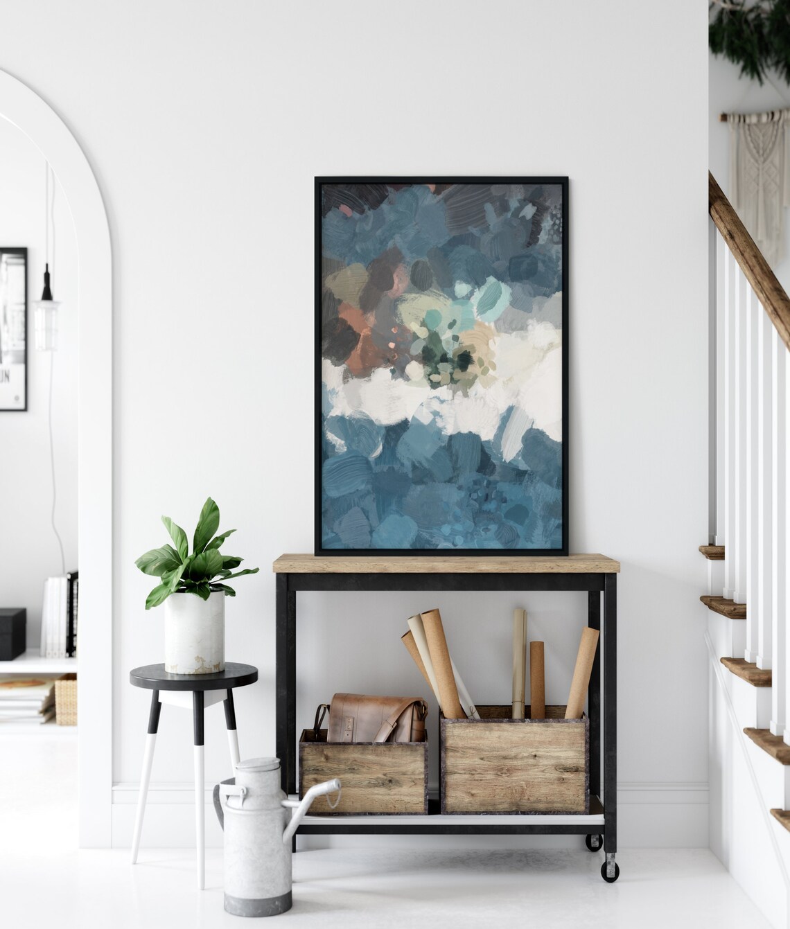 Modern Blue Wall Art, Blue Abstract Art, Blue Abstract Painting ...
