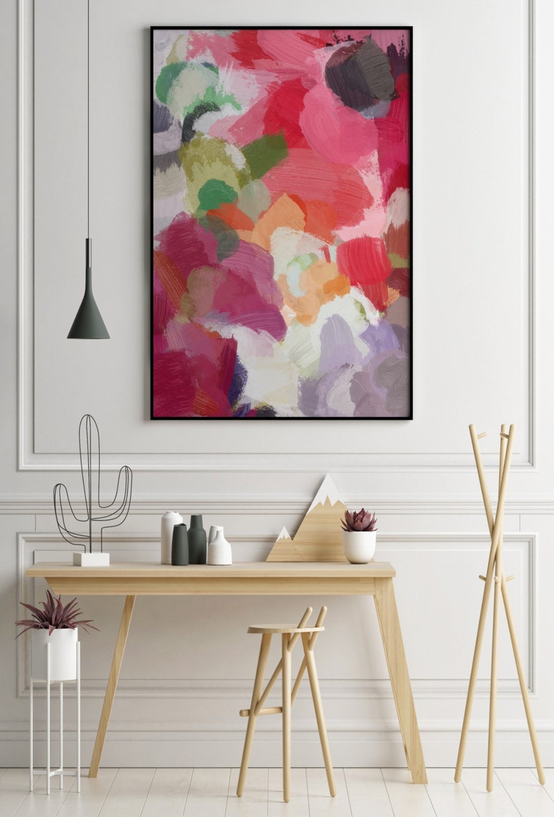 Large Wall Art, Red Green Wall Art, Abstract Art, Abstract Painting