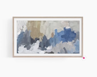 Blue Beige Abstract Landscape Art for Samsung Frame TV (Digital Download)