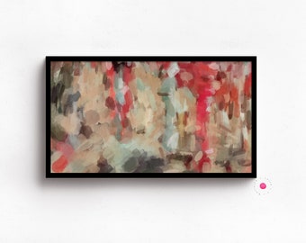 Abstract Samsung Frame TV Art, Art For Frame Tv, The Frame Tv Art Modern, Instant Digital Download Art, Abstract Painting, Red Modern Art