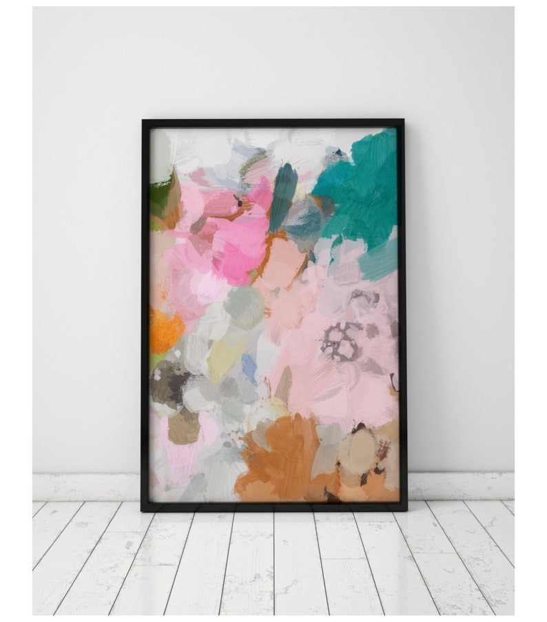Large Wall Art, Pink Green Wall Art Abstract Art, Abstract Painting 24