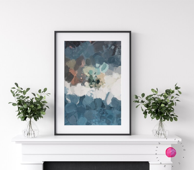 Modern Blue Wall Art, Blue Abstract Art, Blue Abstract Painting