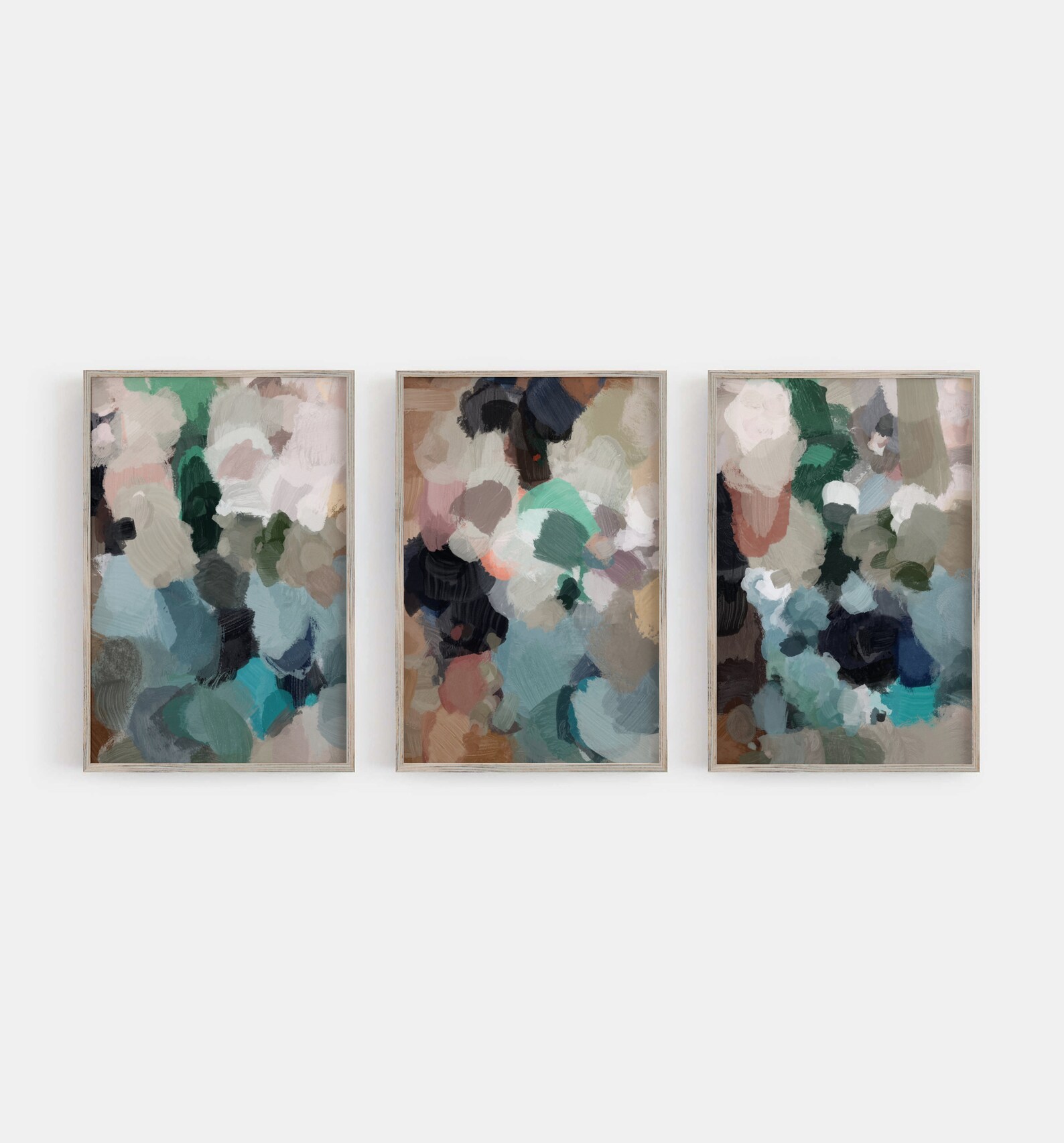 Extra Large Abstract Art, Set of 4 Wall Art, 72x48 Art, Teal Abstract