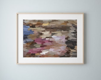 Large Abstract Landscape Print: Neutral Boho Farmhouse Wall Art