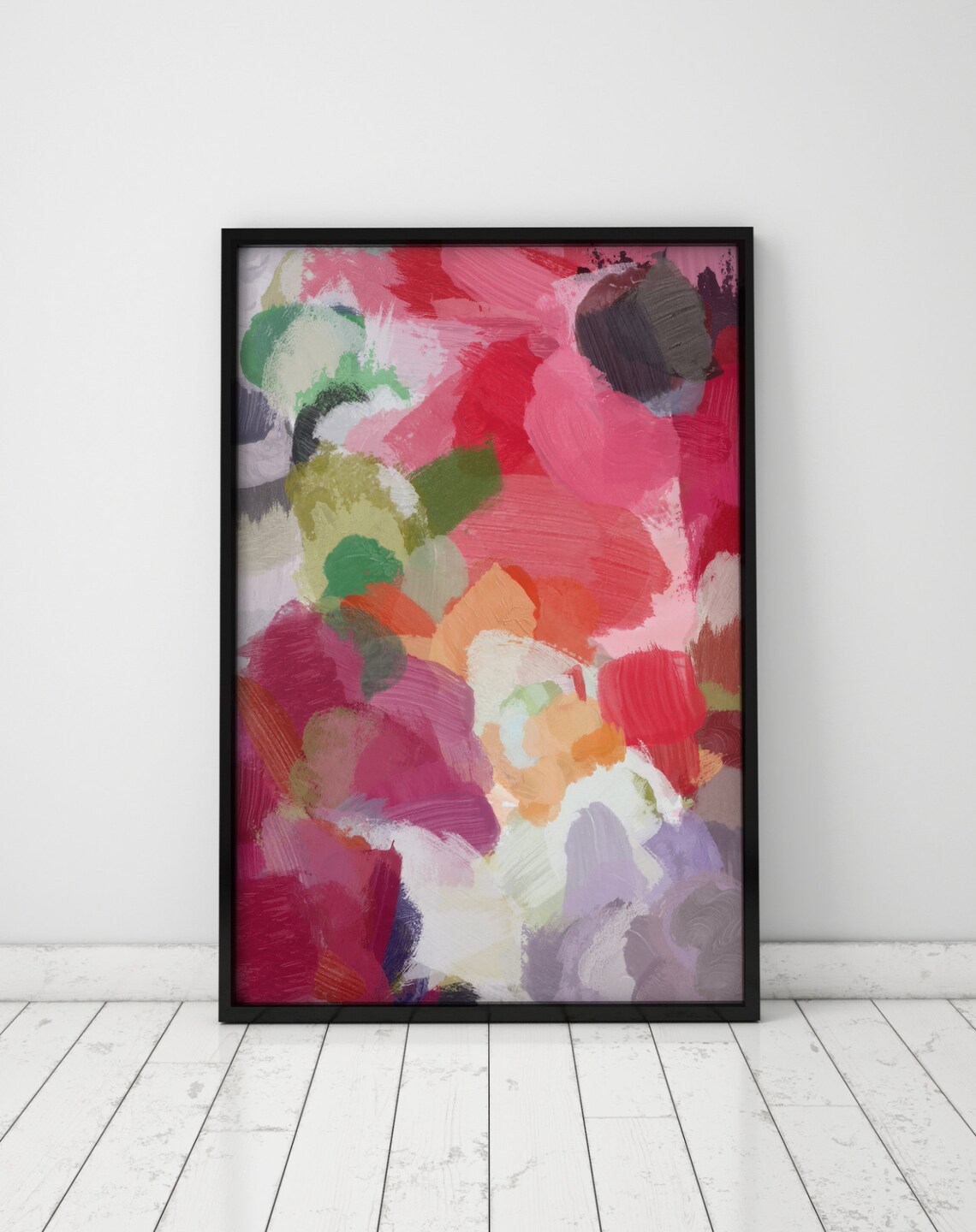 Large Wall Art, Red Green Wall Art, Abstract Art, Abstract Painting