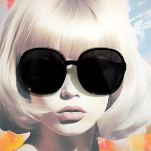 Klassische schwarze tiefe Tönung dunkel Runde übergroße Jackie o Chic Milano Sonnenbrille leicht bequem großer Rahmen glamourös sechziger Jahre twiggy qaunt