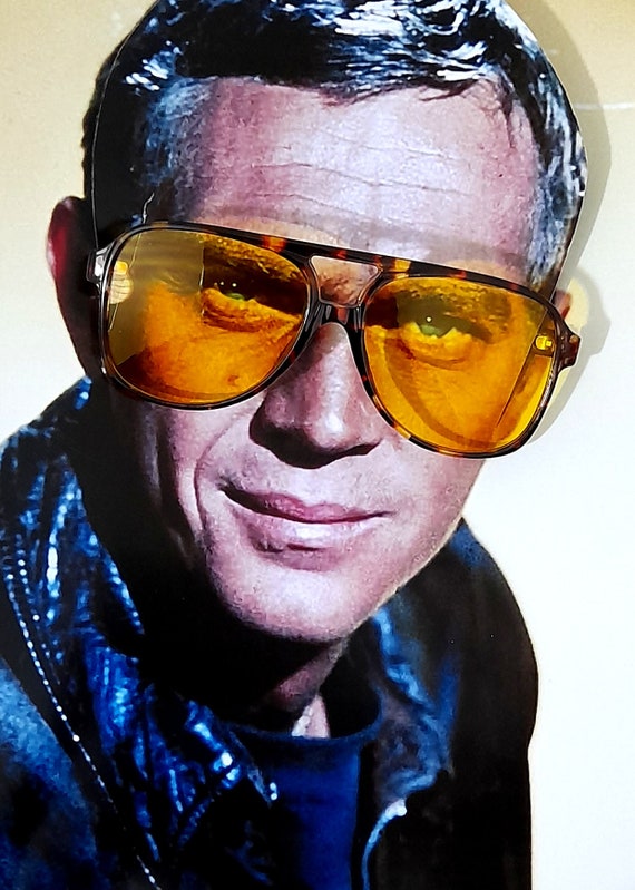 Yellow Light Frame 70s Yellow Tint Sunglasses Jackie O 70s
