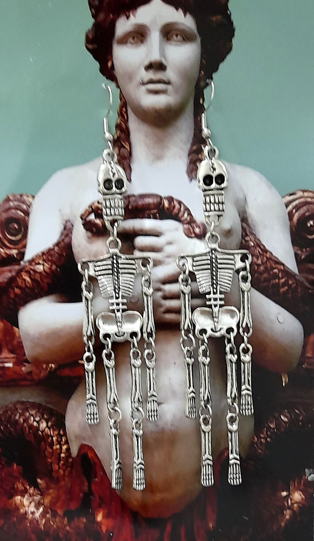Orecchini A Teschio Per Halloween, Gioielli Fantasma E Strega In Lega, Lunghi 10.5 Cm, Accessorio Horror Per Donne E Ragazze, Regalo Per Feste A Tema