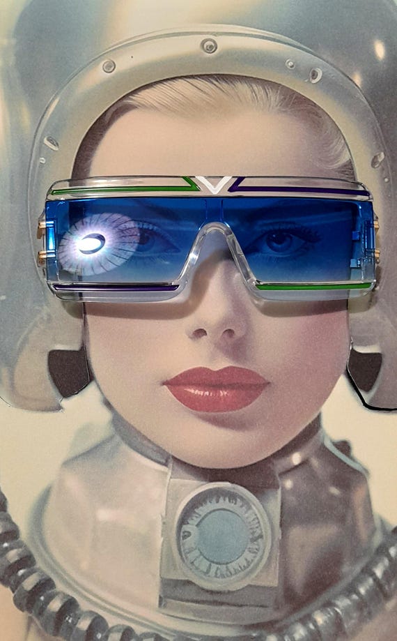 Blue rectangle  gradient  oversized sunglasses wi… - image 8