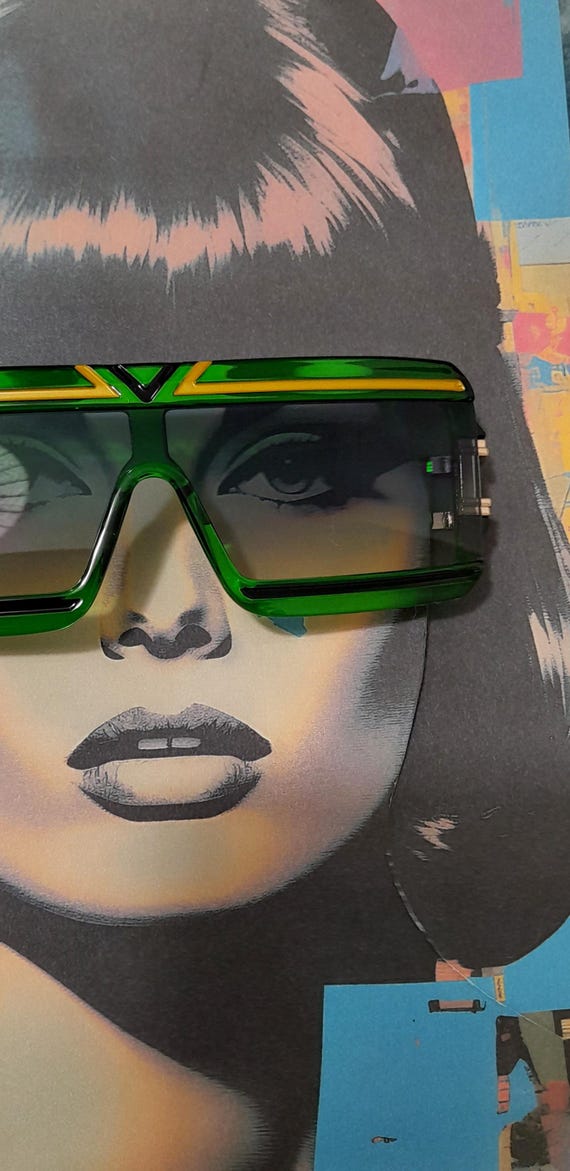 green rectangle  gradient  oversized sunglasses w… - image 2