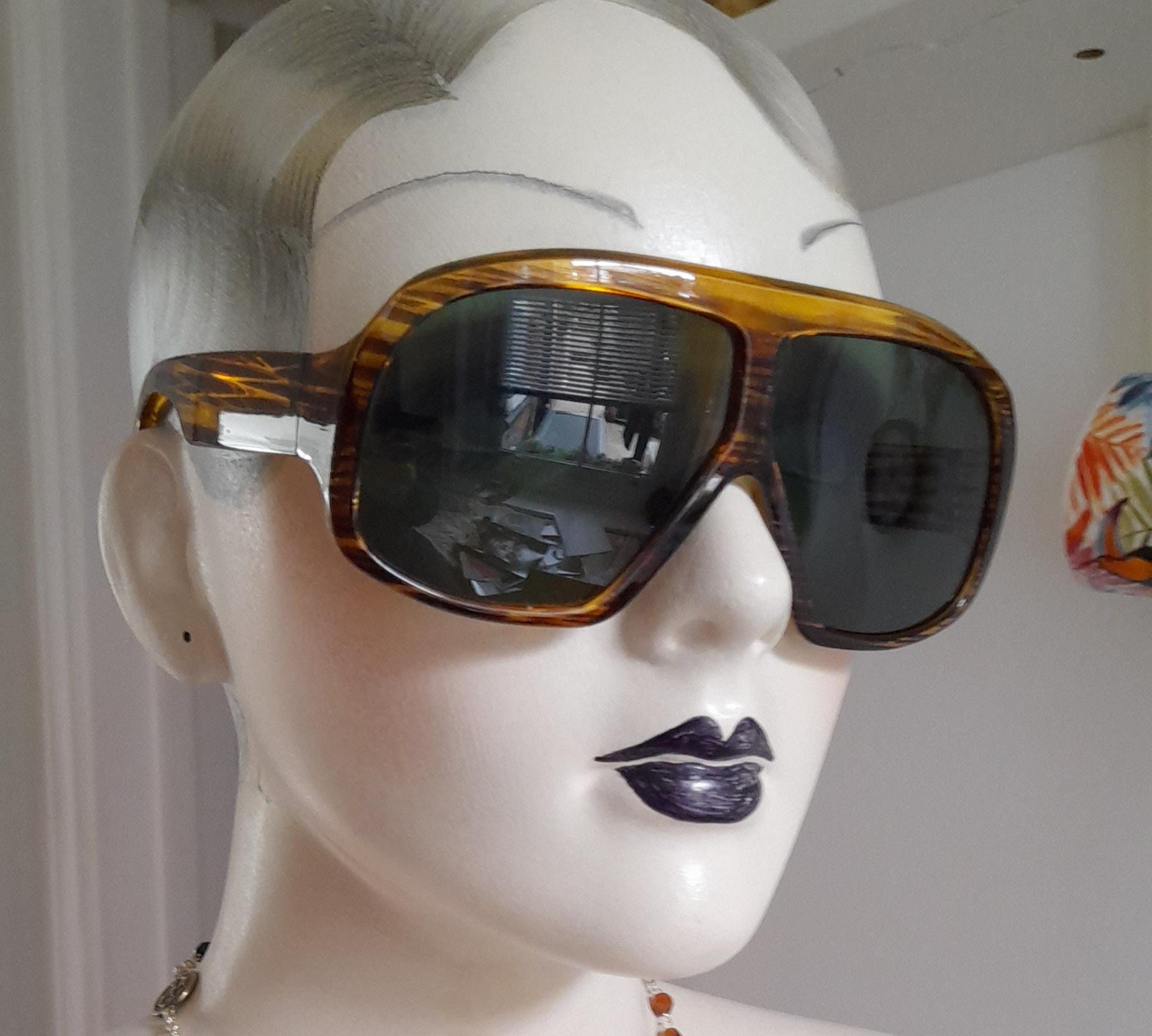 Trendy Oversized Aviator Sunglasses Retro Vintage Chunky Frames Retro Oversized Aviator Sunglasses for Women Men 70s Style  main image 2