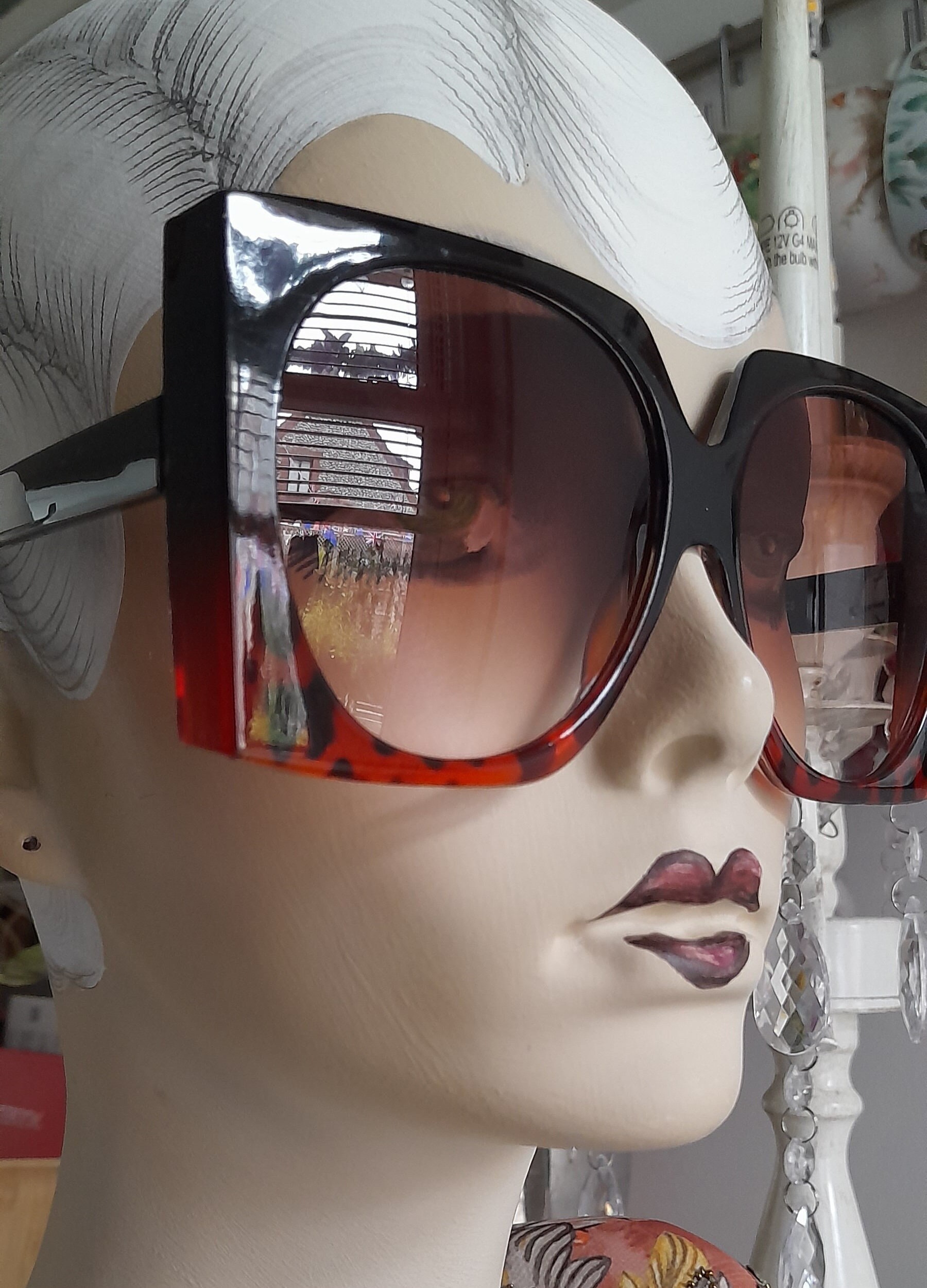 Lentes Tintadas Anteojos Fuego Gafas De Sol Estilo Leopardo Fuego - Main Image