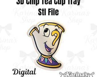 Archivo STL de taza de té con chip/bandeja para cuentas/organizador de escritorio/baratija