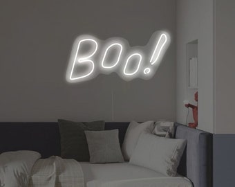 Boo! LED Neon Sign, Cute Halloween, Spooky Decor, Personilized (customized) neon sign - Choose your color and control your brightness!