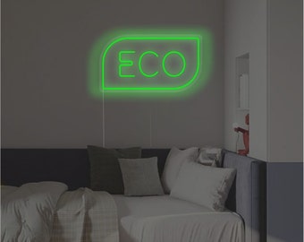 Enseigne lumineuse LED « Mode ECO » | Décoration pour tableau de bord de voiture | Cadeau automobile idéal pour papa, mécanicien ou passionné de voitures | Décoration pour garage ou atelier