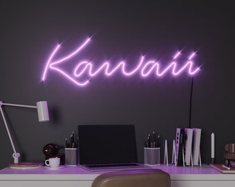 Kawaii LED Neon Schild, Kawaii Ästhetisches Raumdekor für Zuhause, Japanisches Zeichen, Anime Licht - Wählen Sie Ihre Farbe und Größe und steuern Sie Ihre Helligkeit