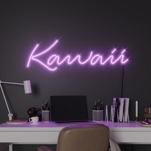 Kawaii LED Neon Sign, Kawaii Aesthetic Room Decor for home, Japanese Sign, Anime light - Choose your color, size and control your brightness