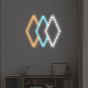 Mid Century Modern Diamonds Starbursts LED Neon Sign | Minimalistic Geometric decor | Abstract lines